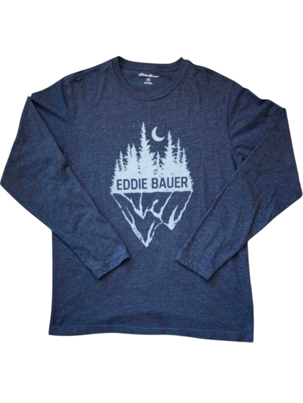 Eddie Bauer Medium Gray Long Sleeve Hiking Tee Shirt Outdoor Adventure